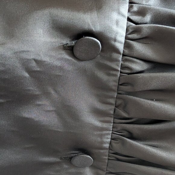 Calvin Klein Black Ruffle Trim Lightweight Blazer Jacket Evening Size Large - Picture 5 of 14